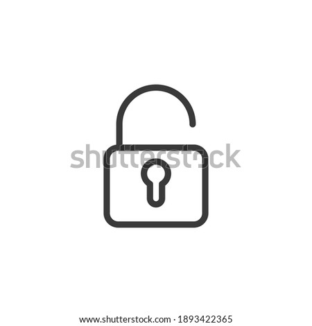 Unlock line icon, outline vector sign, linear style pictogram isolated on white. Opened lock symbol, logo illustration. Editable stroke