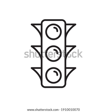 Traffic Light Outline Icon. Traffic Light Line Art Logo. Vector Illustration. Isolated on White Background. Editable Stroke