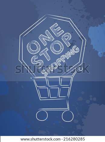 One stop shopping - vector illustration