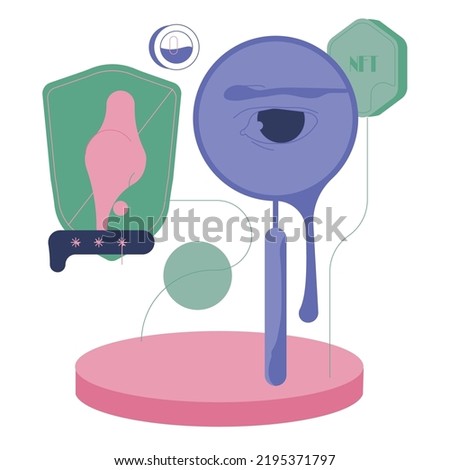 Future concept. Abstract search composition nft art. Vector illustration flat design. Use in Web Project and Applications.