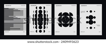 Abstract Posters Design. Modern placard collection. Refraction and Distortion Glass Effect. Minimal vector illustration.