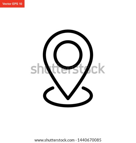 pin location line art style vector