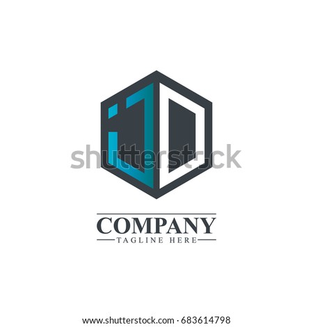 Initial Letter JO IO Hexagonal Design Logo