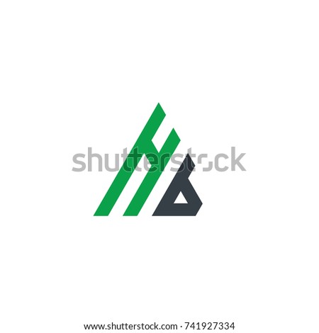 Initial Letter HB Linked Triangle Design Logo