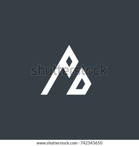 Initial Letter PD Linked Triangle Design Logo