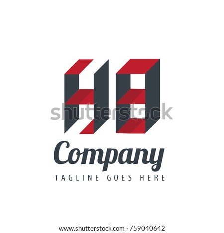 Initial Letter HB Design Logo With Square