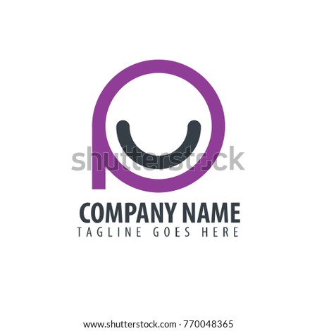 Initial Letter PU Design Logo Imagine de stoc © 