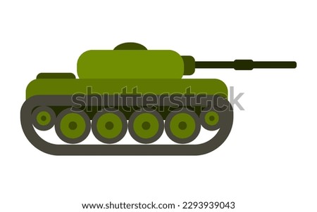 old simple tank green color flat style. vector image stock