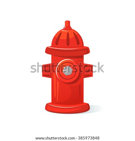Icon red fire hydrant, isolated vector illustration
