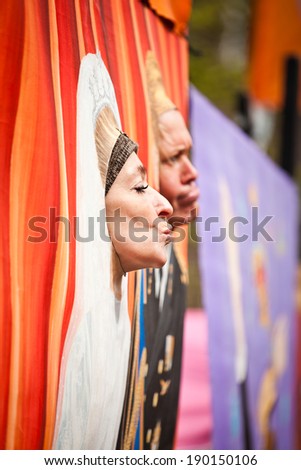 Amsterdam, The Netherlands, April 26, 2014: celebration of the public national holiday King\'s day - Koningsdag - held every year in April in the entire country to celebrate King Willem\'s birthday