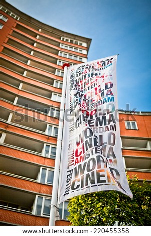 Amsterdam, The Netherlands - august 20 2014: open air screening of Mexican film Paraiso, Marie Heinekeinplein, World Cinema Amsterdam festival, a world film festival held from 14 to 24/08/2014