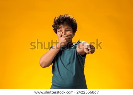 Similar – Image, Stock Photo Boy laughing in the garden