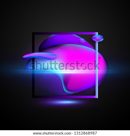 Trendy colorful fluid gradient shape on black background. Fluid gradient elements for banner, poster, brochure, cover design.