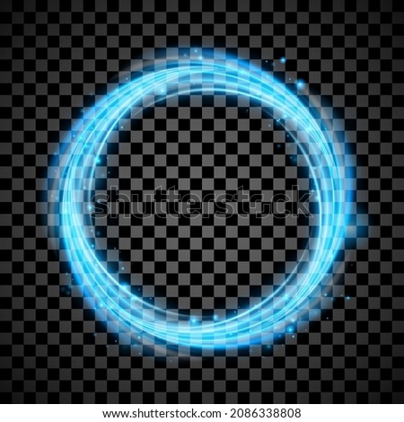 Fresh clean swirling circle. Air flow. Blue vortex background. Transparent vector effect.