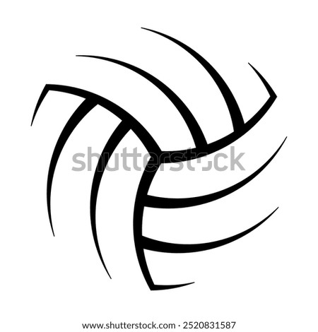 Volleyball ball silhouette. Vector sport logo on issolated on white background. 

