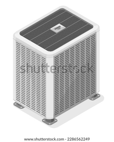 HVAC Heating Ventilation and Air Conditioning system isometric isolated vector