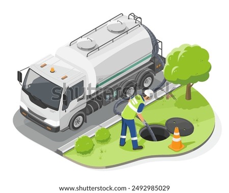 Similar – Image, Stock Photo round manhole cover on rain wet road