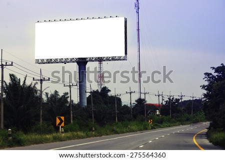 blank advertising billboard at road , vintage color