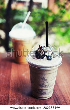 cookies and cream frappe with ice cappuccino coffee