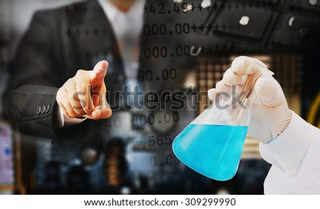 business man searching science background