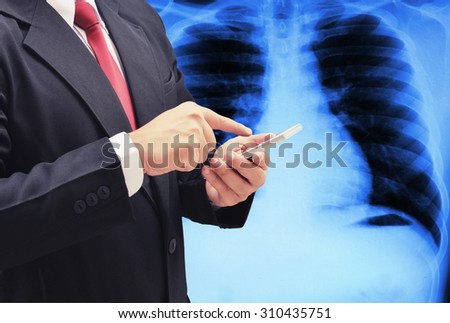 business man searching medical data