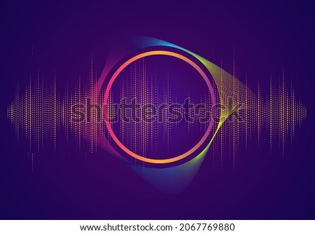 Vector wave lines flowing dynamic in blue green colors isolated on black background for concept of AI technology, digital, communication, science, music
