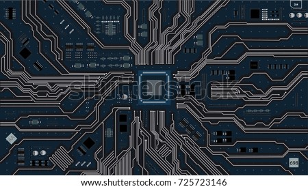 Vector eps10.Circuit board. Electronic computer hardware technology. Motherboard digital chip integrated  science background. integrated communication processor. chip motherboard engineering component
