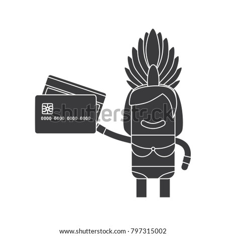 Carnival dancer holding a credit card, vector illustration design. Carnival characters collection.