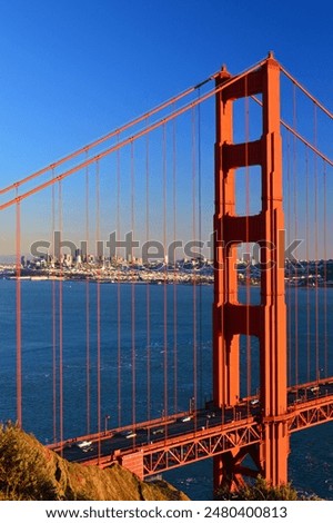 Similar – Image, Stock Photo Truck on suspension bridge over river