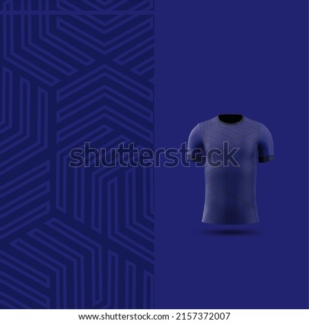 Pattern Soccer jersey and t-shirt sport mockup template, Graphic design for football kit or activewear uniforms. Blue Strip pattern theme with 3d preview Stock foto © 
