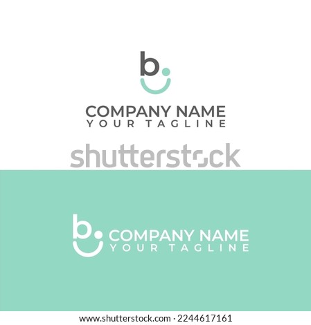 Letter b and i vector logo with smile concept.