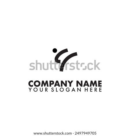 Taekwondo kick logo Vector icon design illustration Template