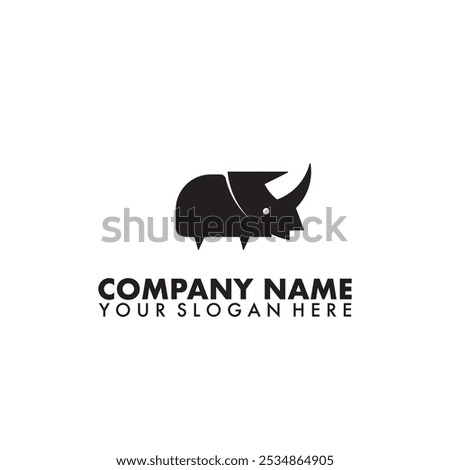 Beatle Rhinoceroses black logo vector 