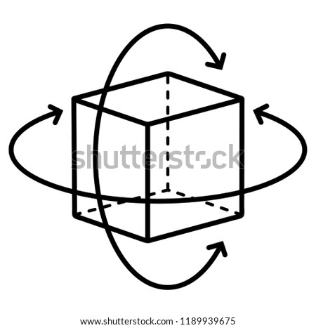 Rotation. Vector flat outline icon illustration isolated on white background.