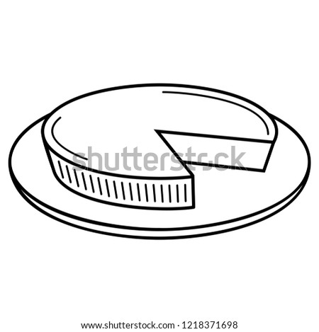 Fresh Cream Cakes & Custard Tarts. Vector flat outline icon illustration isolated on white background.