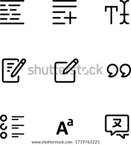 Text tools user interface outline icons.