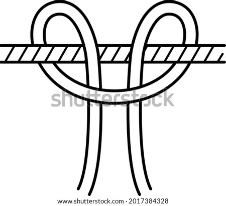 Lark’s Head Knot. Vector outline illustration.