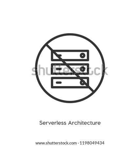 Serverless architecture vector icon, hidden server symbol. Moder