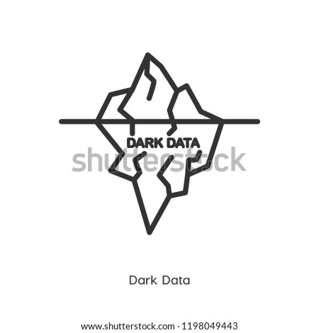 Dark data vector icon, iceberg symbol. Modern, simple flat vecto