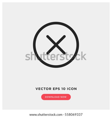 Close vector icon, delete symbol. Modern, simple flat vector illustration for web site or mobile app