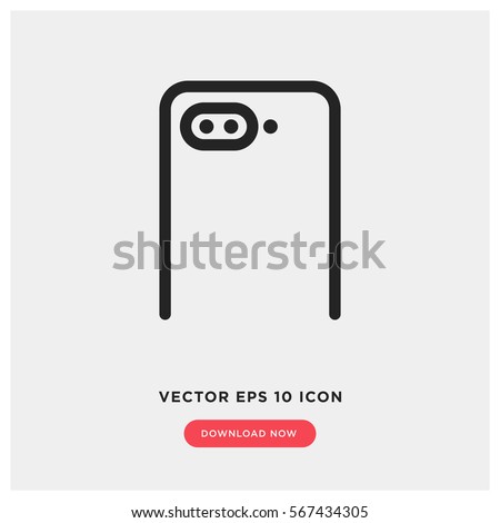 Dual camera smartphone vector icon, 7 plus camera symbol. Modern, simple flat vector illustration for web site or mobile app