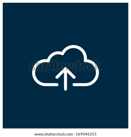 Upload vector icon, add to cloud symbol. Modern, simple flat vector illustration for web site or mobile app