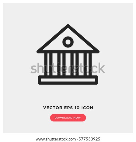 Government vector icon, bank symbol. Modern, simple flat vector illustration for web site or mobile app