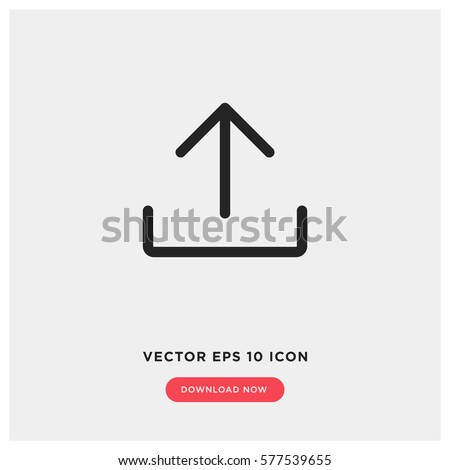 Upload vector icon, add to cloud symbol. Modern, simple flat vector illustration for web site or mobile app