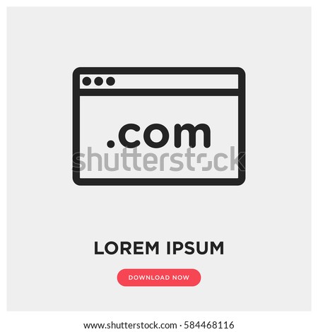 com domain vector icon, website symbol. Modern, simple flat vector illustration for web site or mobile app