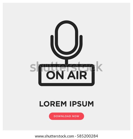 On air vector icon, live symbol. Modern, simple flat vector illustration for web site or mobile app