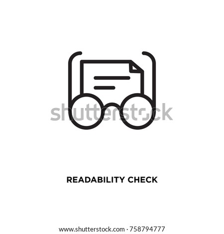 Readability check vector icon