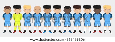 Vector Character Football Team
