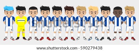 Vector Character Football Team