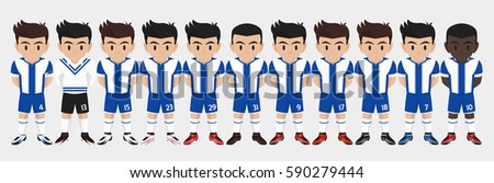 Vector Character Football Team